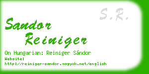sandor reiniger business card